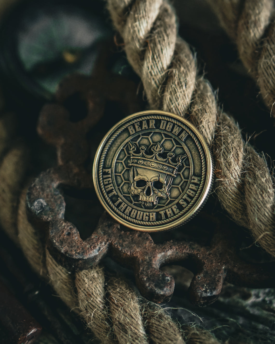 Hold Fast - Deep Cut Brass Coin