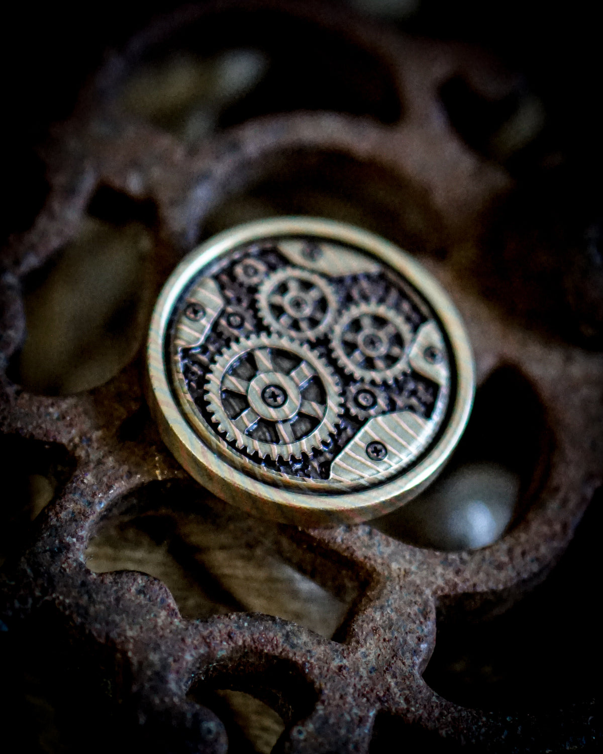 Time and Tide Mokume Gane Coin