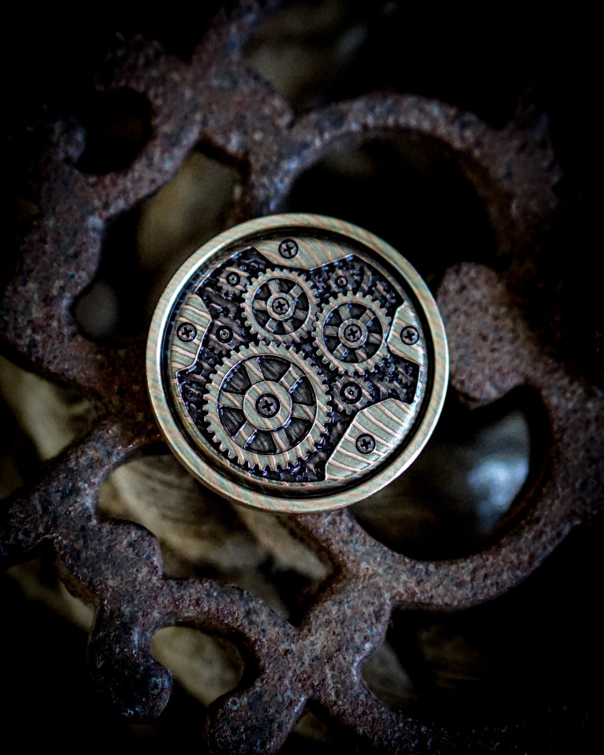 Time and Tide Mokume Gane Coin