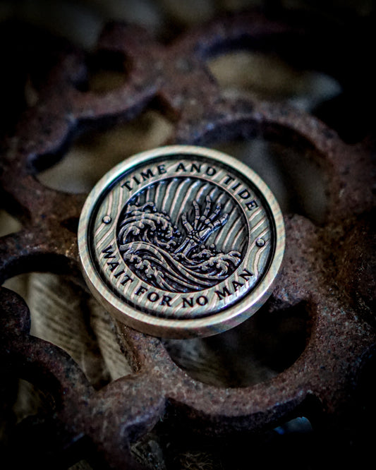 Time and Tide Mokume Gane Coin